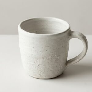 Vue en perspective de Mug Ivoire, montrant l'intérieur et la silhouette complète.