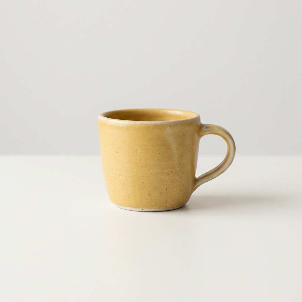Tasse Miel Pale Tasse Miel Pâle, en jaune, collection Craie, vue de face sur fond uni.