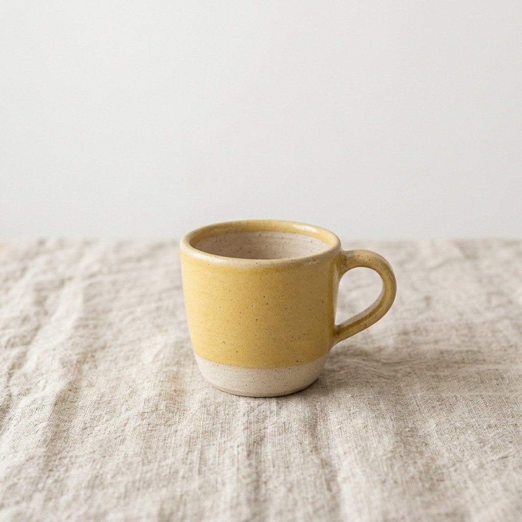 Tasse Miel Pale3 Vue en perspective de Tasse Miel Pâle, montrant l'intérieur et la silhouette complète.